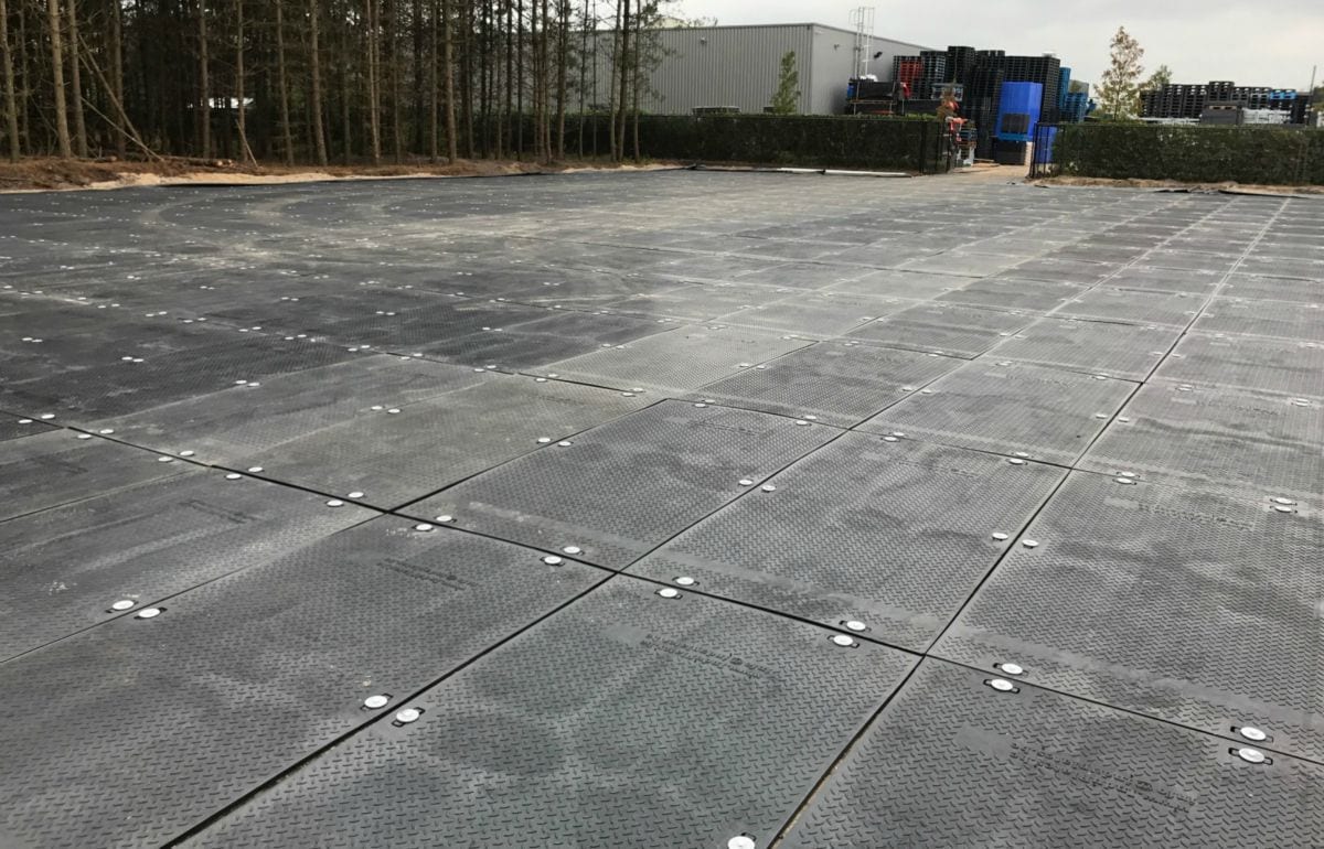 Large work pad built from PrimaMat ground protection mats